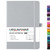 Ruled Notebook/Journal - Classic Lined Journal/Notebook, 5.3'' x 8.26'', Hardcover with Thick Paper, Banded + Pen Holder +Inner Pocket - Light Gray