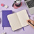 Dotted Journal/Notebook - Dot Grid Hard Cover Notebook, Premium Thick Paper with Fine Inner Pocket, Black Smooth Faux Leather, Pen Loop, 5.3'' x 8.26'' - Periwinkle