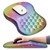 Hokafenle Ergonomic Mouse Pad Wrist Support with Massage Design, Wrist Rest Pain Relief Mousepad with Memory Foam&Non-Slip PU Base, Mouse Pads for Wireless Mouse & Desk (12x8 inch,Rainbow Bubble)