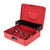 Cash Box with Money Tray and Combination Lock Metal Money Box for Cash Tiered Lock Box for Money 11.8" x 9.4" x 3.54" Red
