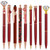 Janmini 9 Pcs Ballpoint Pens Set Metal Crystal Diamond Glitter Pens for Journaling Black Ink Pretty Cute Things Fancy Stationery Gifts for Women Girls Birthday Home Office Desk(Wine Red)