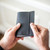 Refillable Pocket Leather Journal Notebook Personalized with Professional Elastic Closure (Black, Unlined Paper)