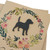 Beagle Floral Wreath Sympathy Card | Handmade 5x7 Pet Condolences Greeting | Dog Silhouette kraft brown Base Card