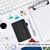 feela Pocket Notebook Notepad, Mini Cute Small Hardcover College Ruled Journals Office School Supplies, with 3 Black Pens, 3.5x 5.5, 3 Pack, A6, Vintage Colors, Red, Blue, Black