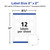 Avery Durable Waterproof Labels with Sure Feed Technology, 2" x 2" Square Labels, Oil-Resistant, Print to The Edge, Laser/Pigment-Inkjet, 96 Labels (64510)