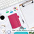 feela Pocket Notebook Journals, Mini Cute Small Hardcover College Ruled Notepad Office School Supplies, with 3 Black Pens, 3.5x 5.5, 3 Pack, A6, Solid Colors, Gray, Berry, Emerald
