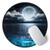 ITNRSIIET Round Mouse Pad with Stitched Edge Premium-Textured Waterproof Non-Slip Rubber Base Desktop Protection Mat Diameter 8.7 inches, Moon Over The Sea