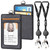 2 Pack Leather Badge Holder and Adjustable Retractable Lanyards, Quick Release Buckle and Safety Breakaway Lanyards with Swivel Metal Clasp for Offices, Staff, Students, Employees, Black