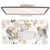 QIYI Large Mouse Pad, Exotic Pattern Desk Mat for Desktop, Women Girls Office Dcor Desk Accessories, PU Leather Waterproof Gaming Mousepad, Tropical Plants Gold Desk Pad Computer Mat, 31.5" x 15.7"