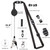 Leather Badge Holder and Adjustable Retractable Lanyards, Quick Release Buckle and Safety Breakaway Lanyards with Swivel Metal Clasp for Offices, Staff, Students, Employees, Sky Blue