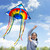 Huge Rainbow Delta Kites for Kids and Adults-60 Wide with 9.5' Long Tail- Easy Flyer - Kit Line and Swivel Included- Good for Outdoor Games and Summer The Beach Toys for Kids