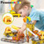 PicassoTiles Magnet Tile Construction Themed Building Blocks 5-in-1 Crane, Ladder, Dump Truck, Excavator, and Backhoe Action Figures, 2 Car Base Vehicles Magnetic Tiles Learning Toys Kids Ages3+ PTU06