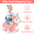 iPlay, iLearn Bouncy Pals Hopping Fox Horse, Toddler Girl Inflatable Bouncing Animal Hopper Toy, Outdoor Indoor Plush Ride on Bouncer, Baby Birthday Gift 18 Month 2 3 4 Year Old Kid - Fox