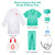 Meland Doctor Costume for Kids - Kids Scrubs with Lab Coat & Carry Bag, Doctor Dress Up for Halloween, Career Day Role Play(Green,7-8 Years)