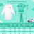 Meland Doctor Costume for Kids - Kids Scrubs with Lab Coat & Carry Bag, Doctor Dress Up for Halloween, Career Day Role Play(Green,7-8 Years)