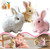 Celosmo Bunny - My Realistic Bunny Toy Bunby Realistic Bunny Jumping Shaking Ears Easter Gift Bunny Pal with Candy Bag (Brown&White&Pink)