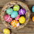 SallyFashion 15 PCS Fake Easter Eggs, Wooden Play Kitchen Egg Toys for Kids Dying Painting Egg Hunts Basket