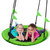 PACEARTH 40 Inch Saucer Tree Swing Flying 900lb Weight Capacity 2 Added Hanging Straps Adjustable Multi-Strand Ropes Colorful Safe and Durable Swing Seat for Children-Green