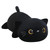 SQEQE Weighted Black Cat Plush, Weighted Black Cat Stuffed Animal for Anxiety, Cute Plushies Soft Pillow Toy Gift for Kids Adults 9.8 Inch, 0.8 Lbs