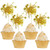 Gyufise 30Pcs Star Foil Firework Cupcake Toppers Sparkle Tinsel Cake Toppers Tinsel Drink Cake Decoration Cocktail Picks for Birthday Wedding Graduation Party Supplies Gold