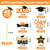 48 PCS Graduation Cupcake Toppers 2025, 6 Style Black and Orange Graduation Decorations, Glitter Design 2025 Graduation Cupcake Toppers Class of 2025 Cake Toppers, 2025 Graduation Decor