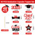 48 PCS Graduation Cupcake Toppers 2025, 6 Style Class of 2025 Decorations, Black and Red Congrats Grad Cake Toppers Graduation Cake Toppers, Glitter Design Red and Black Graduation Decorations 2025