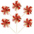 Gyufise 20Pcs Foil Firework Cupcake Toppers Sparkle Tinsel Cake Toppers Tinsel Drink Cake Decoration Cocktail Picks for Birthday Wedding Graduation Party Supplies Gold Red