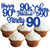 30 Pack Happy 90th Birthday Cupcake Toppers Dark Blue Glitter Ninety Cheers to 90 Years Old Birthday Cupcake Picks for Happy 90th Birthday Anniversary Party Cake Decorations