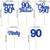 30 Pack Happy 90th Birthday Cupcake Toppers Dark Blue Glitter Ninety Cheers to 90 Years Old Birthday Cupcake Picks for Happy 90th Birthday Anniversary Party Cake Decorations