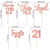 30 Pack Happy 21st Birthday Cupcake Toppers Rose Gold Glitter Twenty-One Cheers to 21 Years Old Birthday Cupcake Picks for Happy 21st Birthday Anniversary Party Cake Decorations