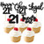 30 Pack Happy 21st Birthday Cupcake Toppers Black Glitter 21 Fabulous Cheers to 21 Years Old Birthday Cupcake Picks for Happy 21st Birthday Anniversary Party Cake Decorations