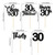 30 Pack Happy 30th Birthday Cupcake Toppers Black Glitter Thirty Cheers to 30 Birthday Cupcake Picks for Happy 30th Birthday Anniversary Party Cake Decorations Supplies