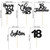 30 Pack Happy 18th Birthday Cupcake Toppers - Black Glitter 18 Fabulous Cheers to 18 Years Old Cupcake Picks for Anniversary Party Cake Decorations