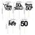 30 Pack Happy 50th Birthday Cupcake Toppers - Black Glitter Fifty Cheers to 50 Years Old Picks for Anniversary Party Cake Decorations Supplies