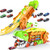 Dufuntotoys City Dinosaur Ultimate Hauler Track Toy, Transforms into Stomping Dinosaur with Race Track Ultimate Transporter Hauler Toddler Toys Gifts for Kids Ages 3 4 5 6 7 8 Years Old(4 Cars)