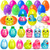 12 Pack Prefilled Easter Eggs with Squeeze Toys Inside, Surprise Plastic Easter Eggs Filled with Stress Toys for Kids Boys Girls, Perfect for Easter Egg Hunt, Easter Basket Stuffers and Party Favors
