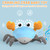 Plnmlls Crawling Crab Baby Toy - Tummy Time Toys - with Music and LED Light,Built-in Rechargeable Battery and Volume Can be Turned Off for 12-18 36 Months Walking Toddler Birthday Gift(Sky Blue)