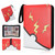 Collectible Trading Card Albums,4 Pocket Card Binder, 400 Double Sided Pocket PU Premium Zip Trading Collection Binderwith 50 Removable Sleeves, Card Folder forTCG, Sports Cards (Red & Yellow)