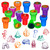 Cinrobiye 24 Pcs Happy Camper Party Stampers for Boys Girls,Camping Adventure Birthday Party Supplies Favors, Classroom Rewards Carnival Prizes, Goodie Bag Pinata Fillers for Camping Party