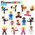 PicassoTiles 16 Piece Character Action Figures Toddler Toy Set Expansion Pack Magnetic Construction Blocks STEM Pretend Play Toys Building Tiles PTA08