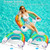 Jasonwell Inflatable Pool Float Chair - Pool Floaties Floating Pool Chair Lounge Floats for Swimming Pool Water Chair Pool Lounger with Cup Holder Pool Toy Party Floaty Adults (Rainbow-L)