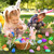 RALLYPANDA 200Pcs Easter Plastic Egg Bulk Empty, Fillable Basket Fillers Stuffer Hunt, Colorful Golden Eggs for Classrrom Prize Supplies Toy