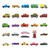 BBPOOL 100pcs Colorful Cartoon Vehicle Stickers for Kids, Waterproof Vinyl Decals for Water Bottle, Laptop, Skateboard, Computer, Indoor and Outdoor Use
