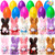 JOYIN 24 Pcs Filled Easter Eggs Plush Toy, Bright Colorful Eggs Prefilled with Variety Plush Bunnies for Kids Toddlers, Easter Basket Stuffers and Party Favors