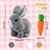 Crymoy Bunny - My Realistic Bunny Toy, 2025 Upgraded Interactive Realistic Bunny, Realistic Bunny Stuffed Animals Can Walk and Talk, Realistic Bunny Toy Handmade Interactive Bunny Robot (Grey)