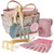 Gardening Set, Tool Kit, for Kids, STEM, Includes Tote Bag, Spade, Watering Can, Rake, Fork, Trowel and Gloves (Petal)