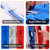 PIGETALE, 2 Pack 3.2 x 8.2 ft Red White and Blue Foil Fringe Backdrop Curtain, Streamer Backdrop Tinsel Curtains Photo Booth Props for Graduation Birthday Memo