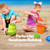 JOYIN 3 Packs Foldable Pail Bucket with Shovels & Mesh Bag, Collapsible Buckets Multi Purpose for Beach, Camping Gear, Beach Party, Fishing, and Fun Summer Activities (Orange/Blue/Green)
