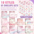 TaoBary 160 Packs Stationery Paper Set (50 Double Sided Stationery Writing Papers 50 Matching Envelopes) 60 Round Dot Sticker, 10 Design(Cherry Blossom,8.5 x 11 Inch)