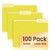 SUNEE File Folders Letter Size Yellow, 100 Pack Manilla Folders 8.5 x 11 1/3-Cut Tabs, Colored File Folders Office Home School for Documents Files Paper